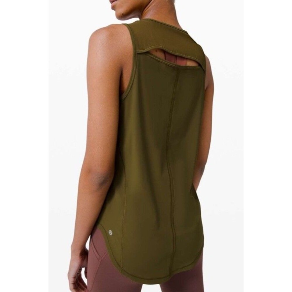 Lululemon Size 10 Sculpt Tank Olive Green